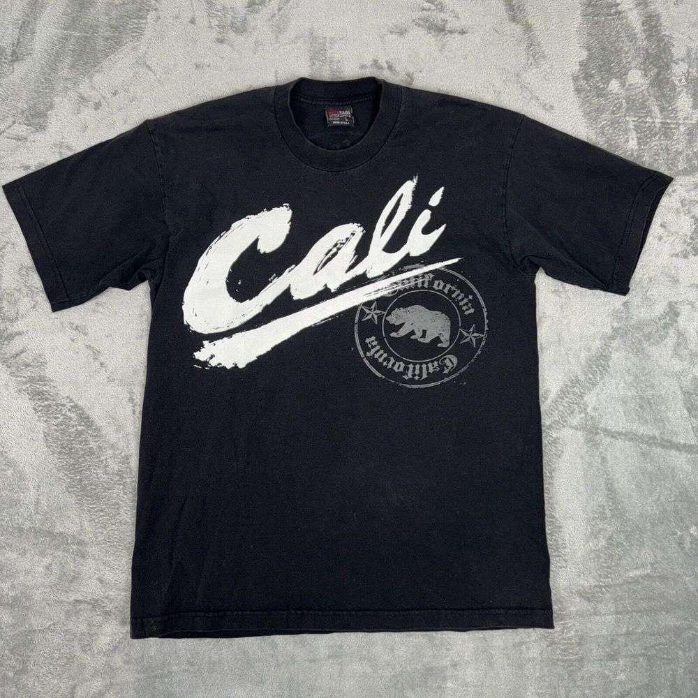 Vintage Cali y2k California T-Shirt Black Size L Made‎ In USA Paper Tag